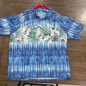 Tommy Bahama Blue and Cream Tropical Dress Shirt